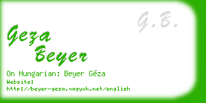 geza beyer business card