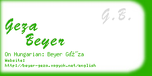 geza beyer business card